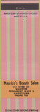 Matchbook Cover - Maurice's Beauty Salon Manistee MI perms