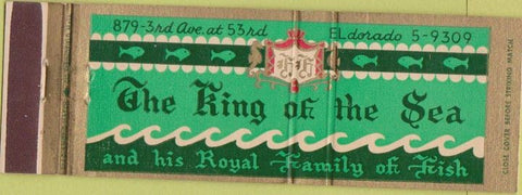 Matchbook Cover - The King of the Sea New York City