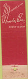 Matchbook Cover - Wonder Bar Kansas City MO