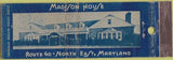 Matchbook Cover - Madison House North East MD