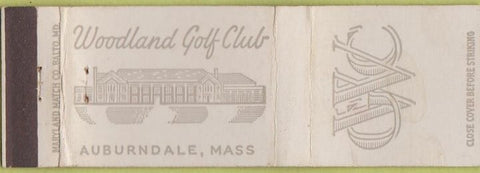 Matchbook Cover - Woodland Golf Club Auburndale MA WORN