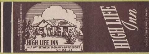 Matchbook Cover - High Life Inn Saginaw Bridgeport MI