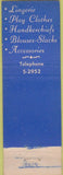 Matchbook Cover - Valentine Atlantic City NJ Lingerie women's clothes