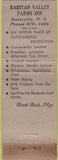 Matchbook Cover - Raritan Valley Farms Inn Somerville NJ WORN