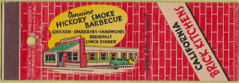 Matchbook Cover - California Brick Kitchens BBQ Oak Park IL Evanston feature