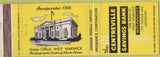 Matchbook Cover - Centreville Savings Bank Coventry West Warwick RI