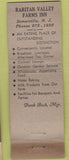 Matchbook Cover - Raritan Valley Farms Inn Somerville NJ WORN