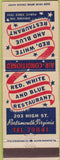 Matchbook Cover - Red White Blue Restaurant Portsmouth VA