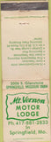 Matchbook Cover - Mount Vernon Motor Lodge Springfield MO WORN