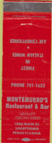 Matchbook Cover - Montemurro's Restaurant Bar Sharpsburg PA WEAR