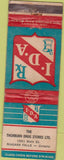 Matchbook Cover - IDA Drugs Niagara Falls ON WORN