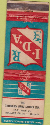 Matchbook Cover - IDA Drugs Niagara Falls ON WORN
