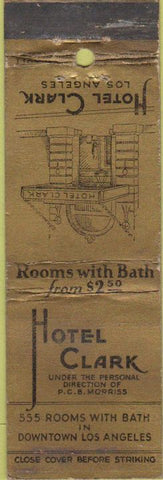 Matchbook Cover - hotel Clark Los Angeles CA WEAR