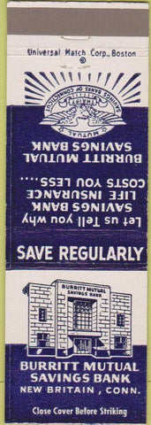 Matchbook Cover - Burritt Mutual Savings Bank New Britain CT