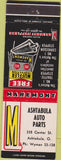 Matchbook Cover - Ashtabula Auto Parts OH Maremont Mufflers