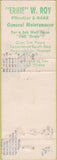 Matchbook Cover - Ernie Roy Manhattan Beach CA Maintenance WORN