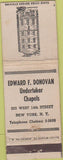 Matchbook Cover - Edward Donovan Undertaker funerals New York NY WEAR