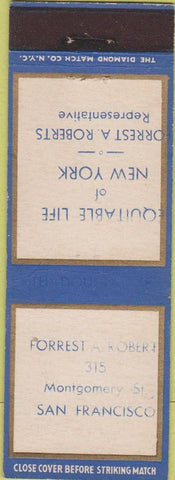 Matchbook Cover - Equitable Life Insurance San Francisco CA wear