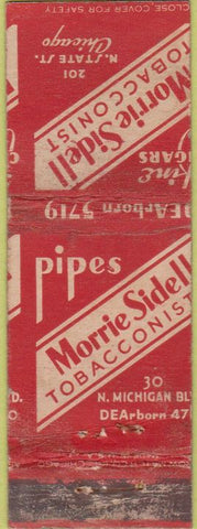 Matchbook Cover - Morrie Sidell Pipes Chicago IL WORN