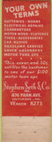 Matchbook Cover - Stephen Seth auto repair Baltimore MD WEAR