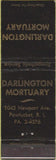 Matchbook Cover - Darlington Mortuary Pawtucket RI