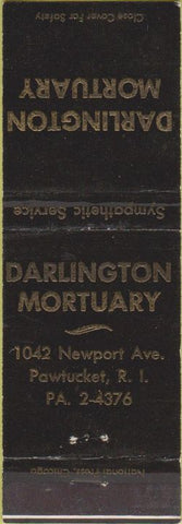 Matchbook Cover - Darlington Mortuary Pawtucket RI
