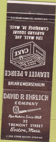 Matchbook Cover - David Ehrlich Co Boston MA Pipe Tobacco