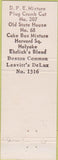 Matchbook Cover - David Ehrlich Co Boston MA Pipe Tobacco