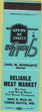 Matchbook Cover - Reliable Meat Market Terre Haute IN SAMPLE