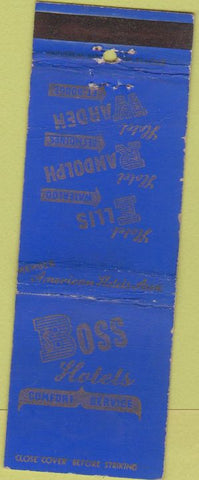Matchbook Cover - Boss Hotels Fort Dodge Des Moines Waterloo IA WEAR