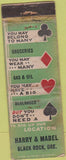 Matchbook Cover - Harry Mabel Black Rock OR POOR