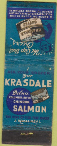 Matchbook Cover - Krasdale Canned Salmon Coffee WORN