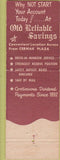 Matchbook Cover - Old Reliable Savings Loan Berwyn IL