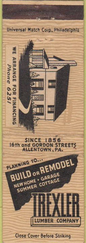 Matchbook Cover - Trexler Lumber Co Allentown PA