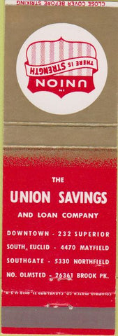 Matchbook Cover - Union Savings Loan Cleveland OH