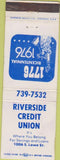 Matchbook Cover - Riverside Credit Union WEAR