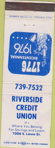 Matchbook Cover - Riverside Credit Union WEAR