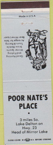Matchbook Cover - Poor Nate's Place Lake Delton WI