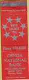 Matchbook Cover - Genoa National Bank NE