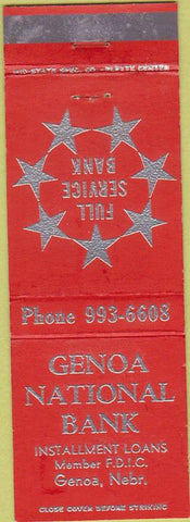 Matchbook Cover - Genoa National Bank NE