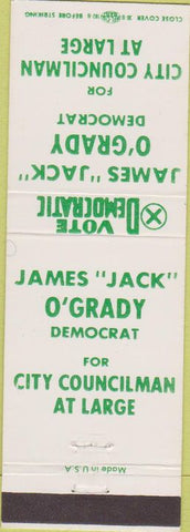 Matchbook Cover - James Jack O'Grady Democrat Council