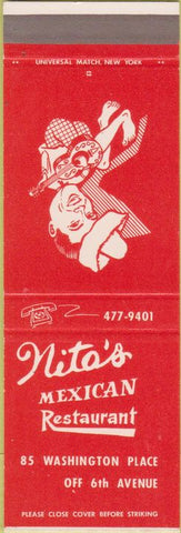 Matchbook Cover - Nito's Mexican Restaurant SAMPLE