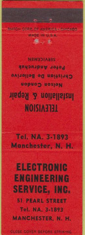 Matchbook Cover - Electronic Engineering Manchester NH TV repair