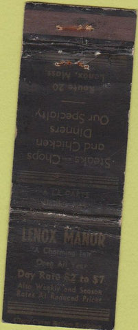 Matchbook Cover - Lenox Manor Lenox MA WORN