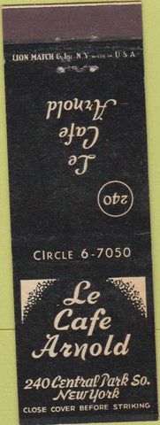 Matchbook Cover - Le Cafe Arnold New York City