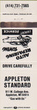 Matchbook Cover - Appleton Standard oil gas WI WEAR