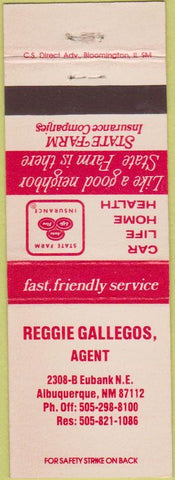 Matchbook Cover - State Farm Insurance Albuquerque NM