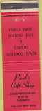 Matchbook Cover - Paul's Gift Shop Toronto ON