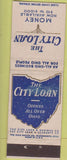 Matchbook Cover - City Loan OH banking WEAR
