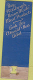 Matchbook Cover - Oswald Hell Meats ham Pittsburgh PA WORN